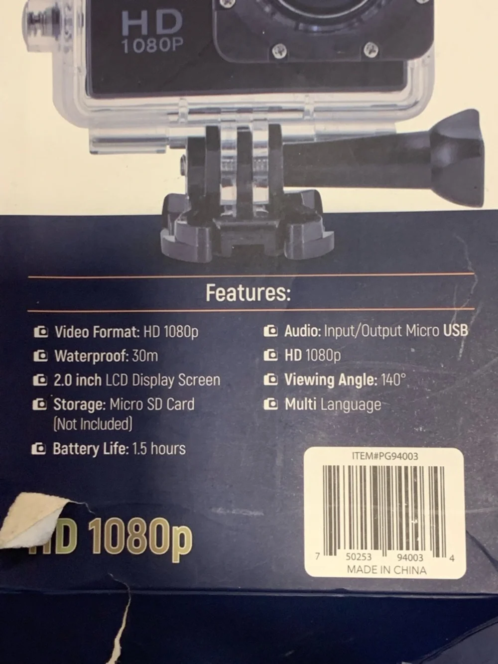 NEW Generic Action Camera HD 1080P - Black